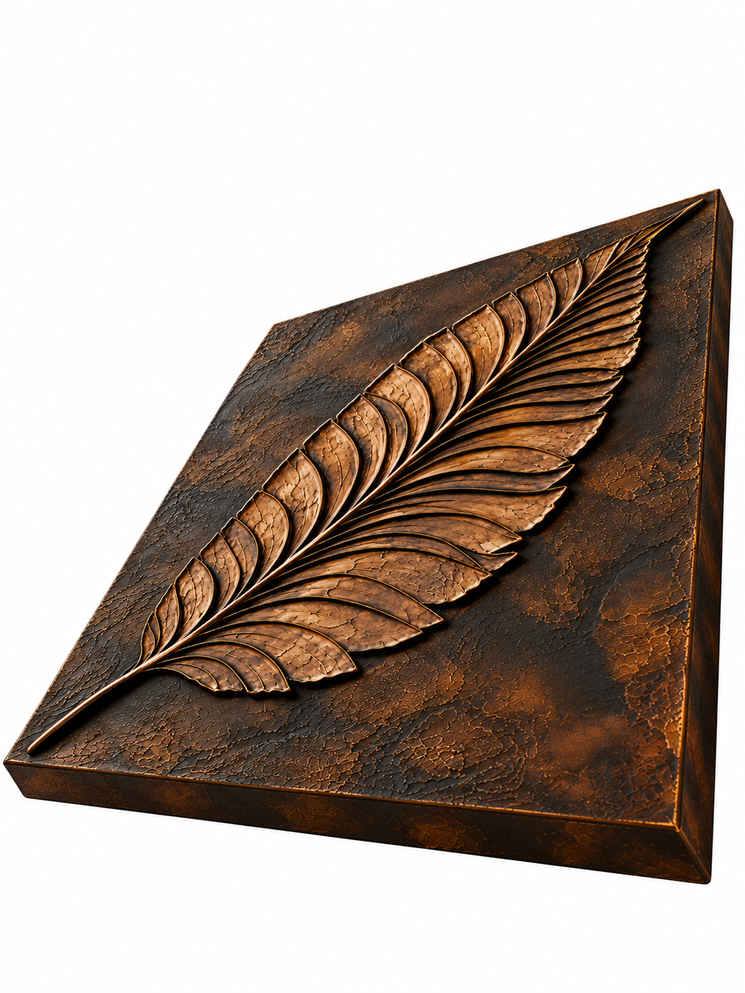 Motam Bronze Leaf Textured Metal Wall Art Decor