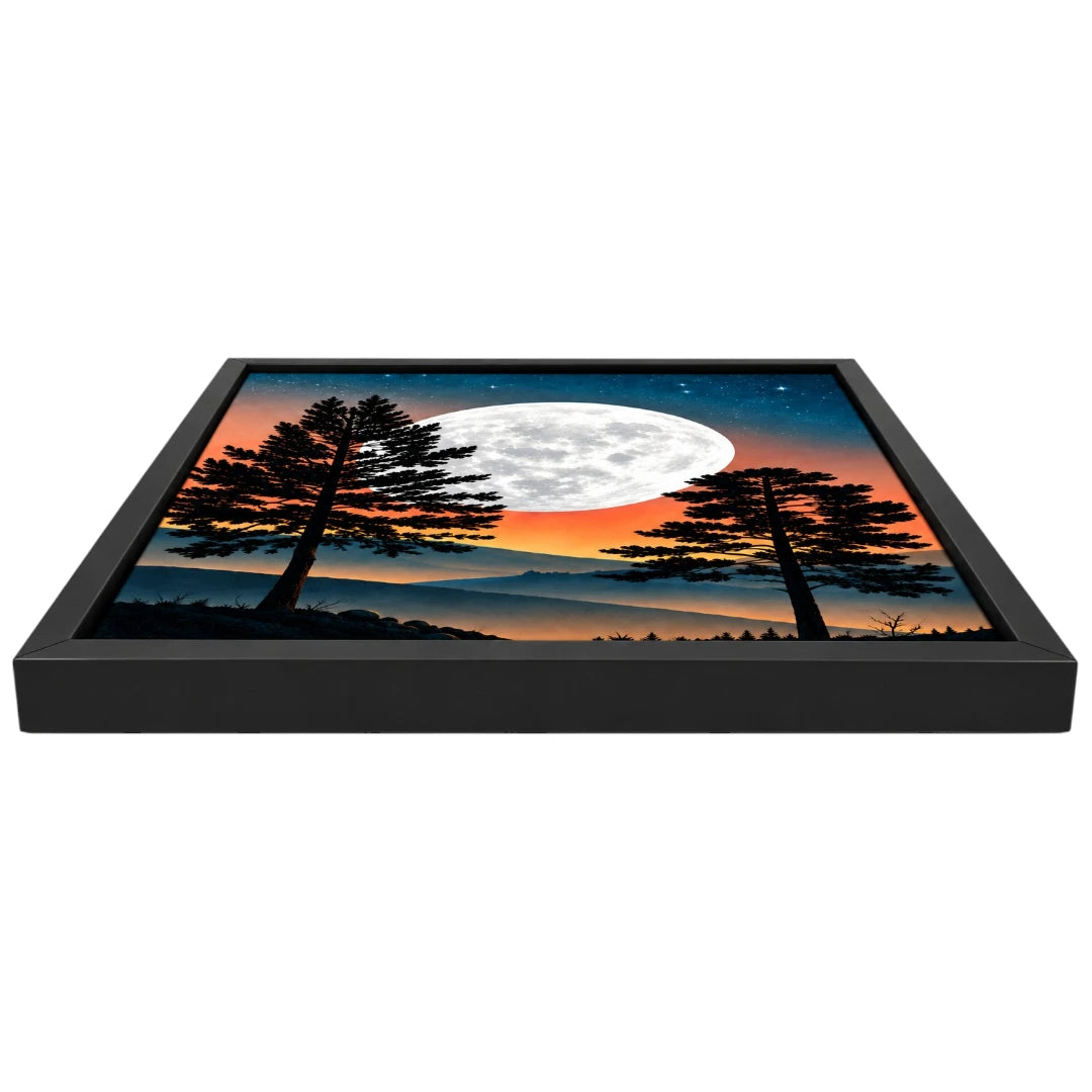 Motam Framed Moon Forest Landscape Wall Art Print