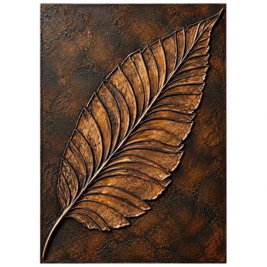 Motam Bronze Leaf Textured Metal Wall Art Decor